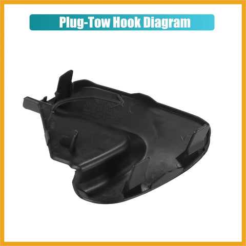 Unpainted Front Right Bumper Tow Hook Cover For Toyota Yaris 2012 2013 2014 Easy Install Direct Fit Replacement Eye Cap Black OE Style 52127-52931