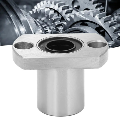 Rock Solid High Precision Flange Linear Motion Bearing For CNC Machines And Automation Rigs, 12mm size, with steel core and flange.
