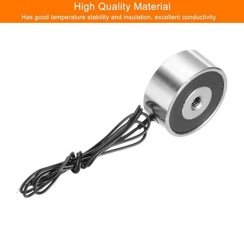 Robust Round Solenoid Electromagnet DC 24V Punching Out Fifty Newton Pull For Automation Machinery Pure Iron Electric Lifting Magnet Designed To Slam Shut Fast And Keep Your Workshop Gears Turning Smooth As Butter
