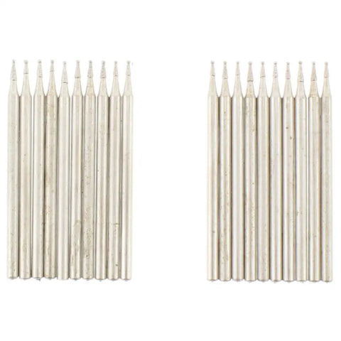 Pro Grade Diamond Grinding Head Bits Ball Tip Spherical 0.8mm Jade Carving Burrs Set Of 20 Pieces For Lapidary Rotary Tool 2.35mm Shank And 42mm Length 150 Grit Silver Tone