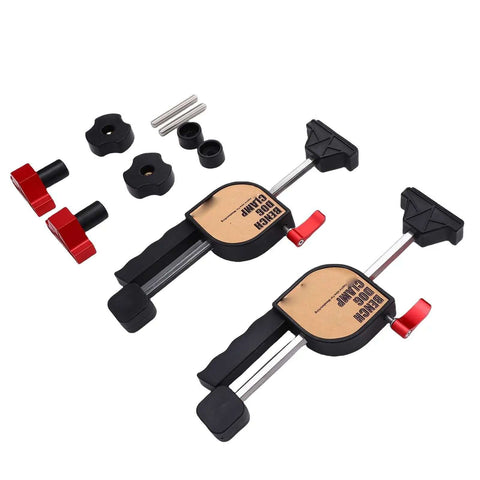 19mm Bench Dog Clamp Set With 24.4 Inch Aluminum Alloy Rails And Gear Locking No Fuss Three Clamping Force Settings for woodworking
