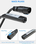 Tesla 50 Amp 40 Foot EV Charger Extension Cable NACS Plug For Wall Connector And Destination Charger 240V Up To 12kW
