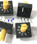 Three Pack 0 To 9 Rotary Coding Switch Set With DIP PCB Ten Position Switches 8421C Positive Code Four To One With Handle
