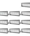 Top Shelf 10 Pack 1000W Led Flood Lights Ip65 Waterproof Outdoor Security Wall Lamps, viewed from the front, compact design.