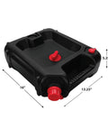 10-Quart Oil Drain Container With Deep Drain Well, Integrated Handle, And Sealing Rubber Gaskets, Black Finish, side view