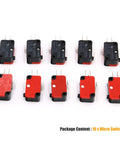 Cherry Micro Limit Switch SPDT Snap Action Button For Microwave Door And Arcade Projects 125V 250V 15A V-15-1C25, 10-pack