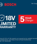 Warranty label for Ultra Fast 18V 6-Bay Battery Charger With 8 Amp Charge Delivers 80 Percent In 32 Minutes And 100 Percent In 50 Minutes