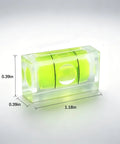 6Pcs Small Bubble Level 10x10x29mm Mini Square Spirit Level Picture showing compact acrylic level with bright green liquid.