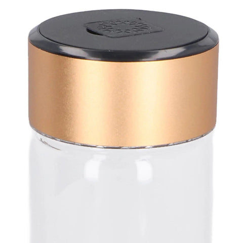 Close-up of the black and gold lid of the Portable Hydrogen Water Bottle With Nasal Inhalation Hose 410ml