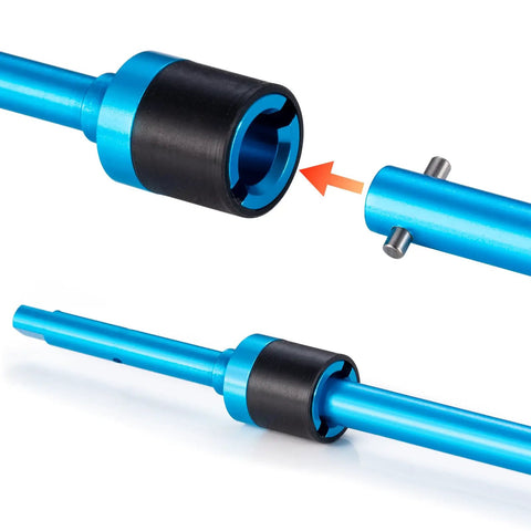 TT02 Center Drive Shaft And Joint Cup Upgrade For Tamiya TT02 TT02B One Tenth RC On Road Touring Car Aluminum Alloy CNC Machined Durable Replacement Part For Better Fit And Longevity And Reliability, blue aluminum drive shaft and joint cup