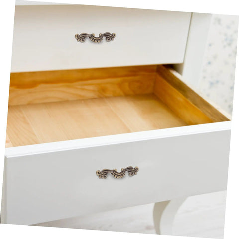 Old School Vintage Zinc Alloy Cabinet Knobs And Drawer Pulls Set 56x17mm Retro Decorative Handles for white wooden drawers