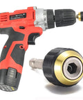 Power drill with Self Locking Drill Bit Holder Set 50mm Length With One Quarter Inch Hex Shank Quick Release Extension