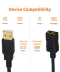Premium High Speed Usb Extension Cable Male To Female Six And A Half Feet Long with gold plated connectors compatible with printers, cameras, and more.