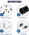 345 Pcs Black Nylon Electrical Outlet Spacers Kit Non Threaded Round Plastic Spacers Set In 15 Sizes M3 And M4 Inner Diameters 1 To 15 mm High Temperature Oil Resistant Corrosion Resistant Durable, instruction graphic