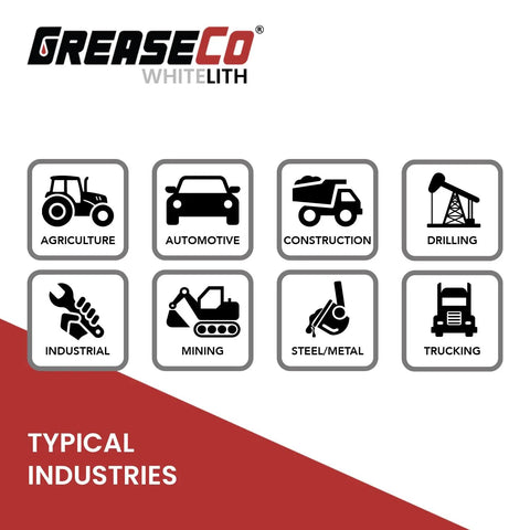 Industries that use All Purpose White Lithium Grease For Garage Doors, Hinges, Rails, Trailers, Hitch Balls, Bicycle Parts, NLGI 2, 8oz Tube