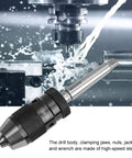 Keyless Self Tightening Drill Chuck B16 Taper 13mm Capacity 3 Jaw Fixture For Lathe And Drill Press, close-up and lathe use