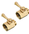2 Pack Solid Brass Garden Hose Shut Off Valves 3/4 Inch With Extra Washers Gate Style Valve Heavy Duty Build Ergonomic Large Handle