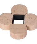Round Door Stop Set For Home Office And Hotel Use Anti Slip Anti Collision No Slam 4 Pack, beech wood top view