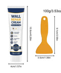 Two Piece Drywall Repair Paste Kit With Heavy Duty Scraper For Quick Hole And Crack Patching Zero Fuss Blending For A Flawless Smooth Surface Before Painting Touchups, includes repair cream tube and scraper.
