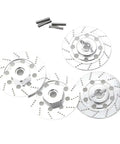 Pro Grade RC Upgrade Spare Parts Kit For One Tenth Scale On Road Racers Four Metal Brake Discs And Wheel Rims With 12mm D4 Hex Adapters