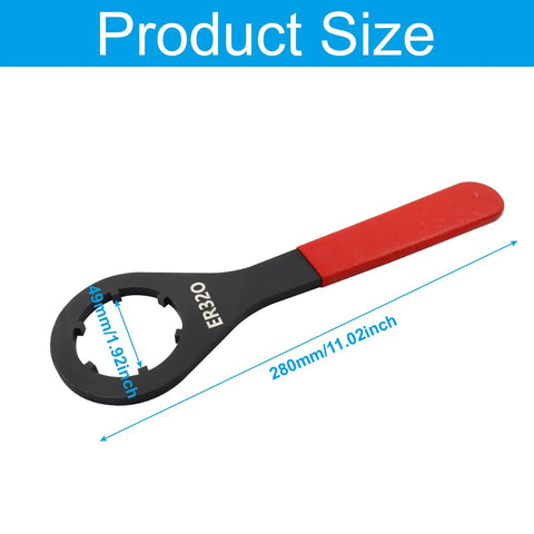 O Type Wrench Spanner For ER32 Collet Chuck Clamping Nut With Red Non Slip Handle, beefy heavy duty carbon steel 11 inch