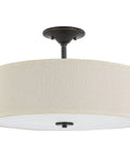 Inspire Collection Antique Bronze Three Light Semi Flush Mount Ceiling Light For Bathrooms Closets Bedrooms And Hallways 18 Inch Fixture