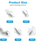 Heavy Duty Nickel Plated Shelf Pegs Pins Kit 80 Piece Set with various sizes and types included for versatile shelving solutions.