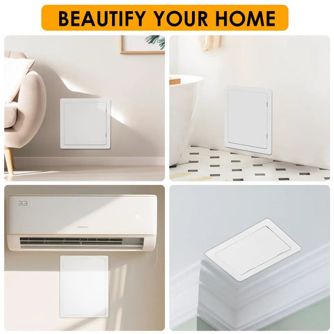 Heavy Grade 6X6 Inch Drywall Access Panel With Concealed Hinge System For No Sweat Ceiling Repair Quick Plumbing Hookup Plus Legit Diy Friendly Installation in various settings.