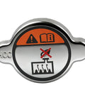 Heavy Duty Radiator Cap For 2015 To 2021 Hyundai Kia Genesis with warning symbols, chrome finish, and direct fit design.
