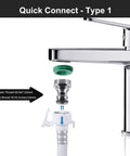 Universal Twin Tub Washing Machine Hose Kit with quick connect, 6.56 ft PVC, faucet adapters shown, installation detail