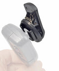 Round Knob Microphone Hanger Mount With Back Clip For CB Radios shown from side, highlighting clip mechanism and design