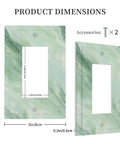 Clean Line Green Marble Abstract Outlet Cover 1 Gang Switch Plate dimensions 5x3 inches with matching screws for easy mounting.