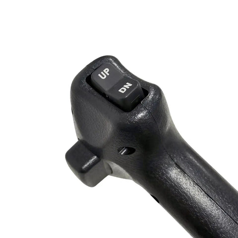 Close-up of the easy pistol grip trim switch of the Outboard Remote Control Box With Concealed Side Mount Throttle No Key Switch For Mercury 8M0011213 Upgraded Throttle And Shift, Lanyard Ready, Black.