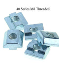 12 Pack 8Mm M8 Tee Slot Nuts For 40 Series Aluminum Extrusions 4040 Slide In Pre Assembly Heavy Duty Carbon Steel Construction