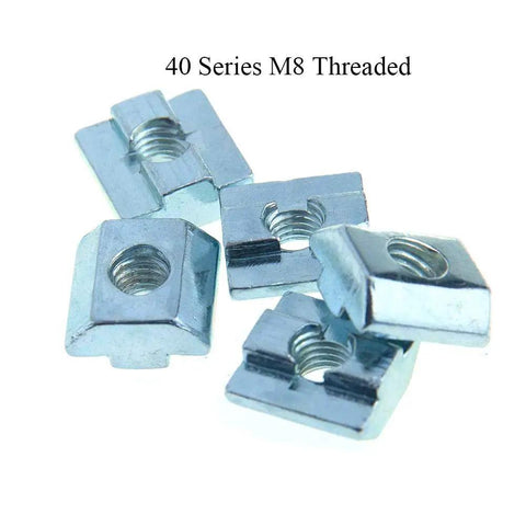 12 Pack 8Mm M8 Tee Slot Nuts For 40 Series Aluminum Extrusions 4040 Slide In Pre Assembly Heavy Duty Carbon Steel Construction