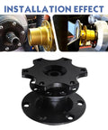 Steering Wheel Quick Release Hub Boss Kit Six Hole Snap Off Adapter Built Dang Tough Steel showing installation effect with detailed views.