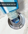 Built In Kitchen Soap Dispenser For Sink In Stainless Steel With Brushed Nickel Finish, Durable Pump Replacement being refilled