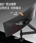 Detailed view of Snug Fit Monitor Pole Mount With Full Articulating Arm and Inverted Design for Big Screens, showcasing angle adjustments.