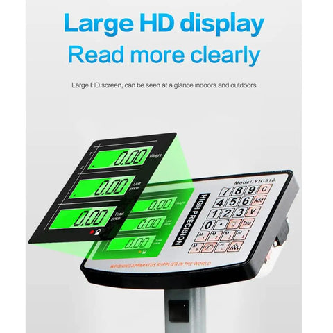 Top Tier Heavy Duty Digital Floor Scale With Crisp Lcd Display And Precision Load Cells For Luggage Shipping And Grocery Hauls showing large HD display.