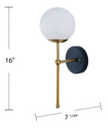 Total Home Flex Super Sleek Led Wall Sconce With Flicker Free Eye Care Lighting, 16" tall, black and gold design.