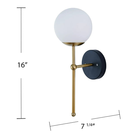 Modern Decorative Indoor Wall Sconce Featuring Super Sleek Flicker Free Led Bulbs That Are Totally Easy On Your Eyes with a round globe shade.