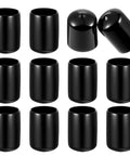 12 Pack 1 Inch Rubber End Caps And Plugs For Metal Tubing Round Black Protective Caps With Screw Thread Protectors