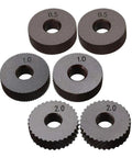 Lathe Knurling Tool Set With Double Wheel Heads Seven Piece Kit Pro Grade Top Notch Includes 0.5mm 1mm And 2mm Knurl Wheels