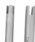 Premium Tap Extractor Set Makes Removing Stripped Or Broken Screw Heads A Total Breeze With This High Speed Steel Kit Perfect For Home Repair Jobs Involving Industrial Bolts And Tough Metal Fasteners That Just Won't Budge. HSS tap extractor set, close-up of two sizes
