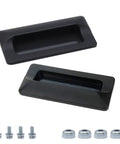 2 Pack Concealed Recessed Pull Handles Square Flush Hidden For Doors Drawers Cabinets Zinc Alloy Matte Black 4 X 2 Inch with screws