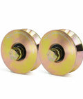 Two Pack Three Inch V Groove Gate Rollers With Double Sealed Bearings, steel wheels for smooth sliding gates on galvanized track.