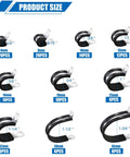 Twidec 110-piece stainless rubber-coated cable clamp kit in handheld box; 10 sizes from 1/4 in to 1-3/4 in