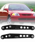 Rear Lower Control Arms Subframe Brace Kit For 1992-1995 Integra And 1994-2001 Models, shown in black beneath a car