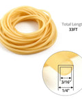 QWORK natural latex rubber tubing, 33 ft coil, 1/4 in outer diameter, 3/16 in inner diameter