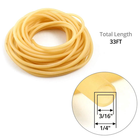 QWORK natural latex rubber tubing, 33 ft coil, 1/4 in outer diameter, 3/16 in inner diameter